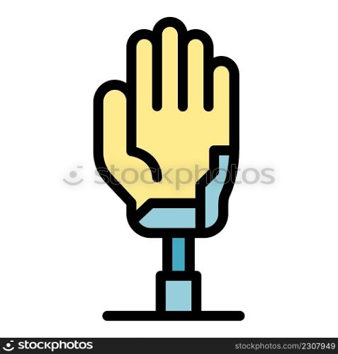 Hand handicapped icon. Outline hand handicapped vector icon color flat isolated. Hand handicapped icon color outline vector