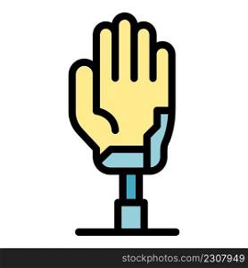 Hand handicapped icon. Outline hand handicapped vector icon color flat isolated. Hand handicapped icon color outline vector