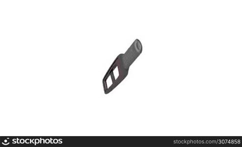 Hand-held metal detector spin on white background