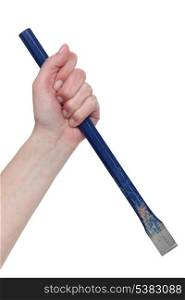 Hand holding a chisel