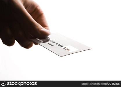 Hand holding a credit card