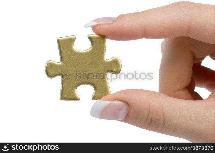 hand holding a puzzle piece