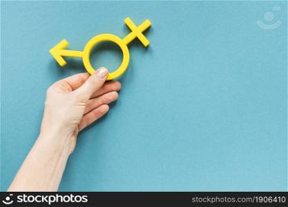 hand holding colorful equality symbol. High resolution photo. hand holding colorful equality symbol. High quality photo