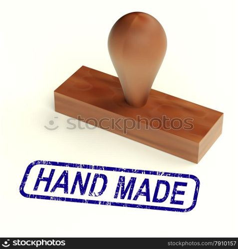 Hand Made Rubber Stamp Shows Handmade Products. Hand Made Rubber Stamp Showing Handmade Products