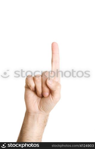 hand of man isolated on white background