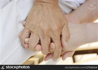 Hand of the elderly