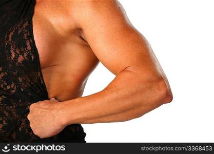 Hand of woman bodybuilder
