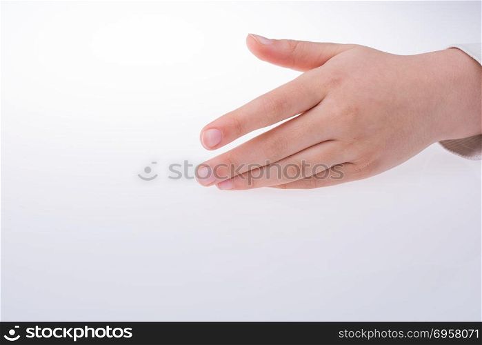 Hand open for a gesture. Hand open for a gesture isolated on white background