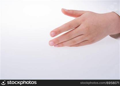 Hand open for a gesture. Hand open for a gesture isolated on white background