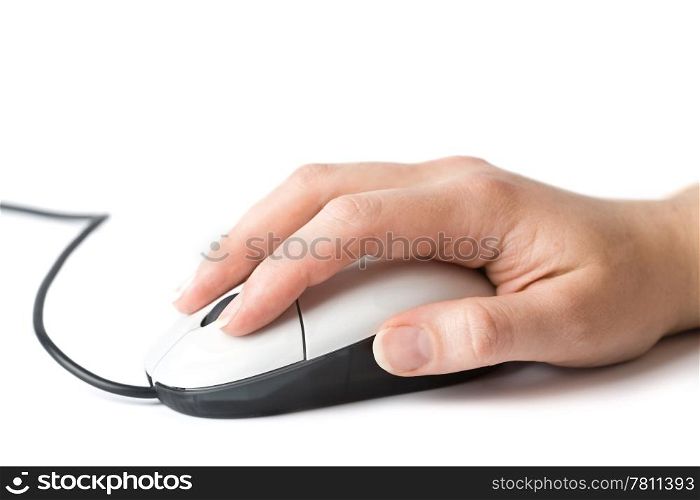 hand over computer mouse isolated