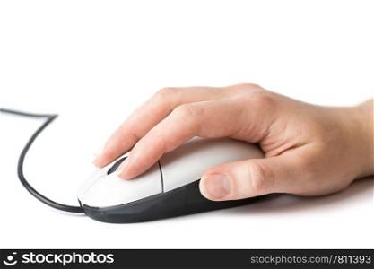 hand over computer mouse isolated