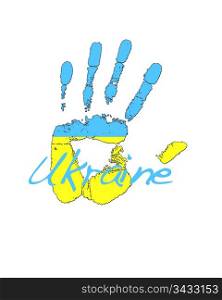 Hand painted flag of Ukraine.
