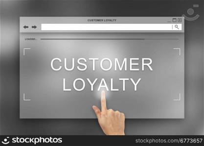 hand press on customer loyalty button on webpage