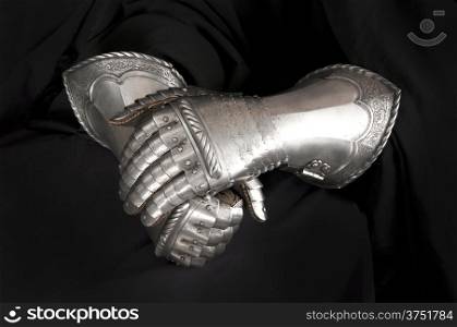 Hand protection medieval knight. Element protective armor