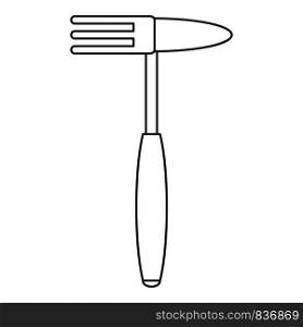 Hand rake tool icon. Outline hand rake tool vector icon for web design isolated on white background. Hand rake tool icon, outline style
