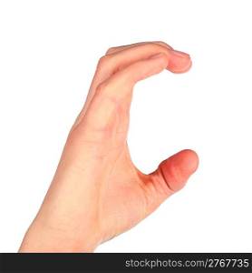 hand represent letter C from alphabet