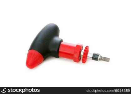 Hand screwdriver isolated on the white background