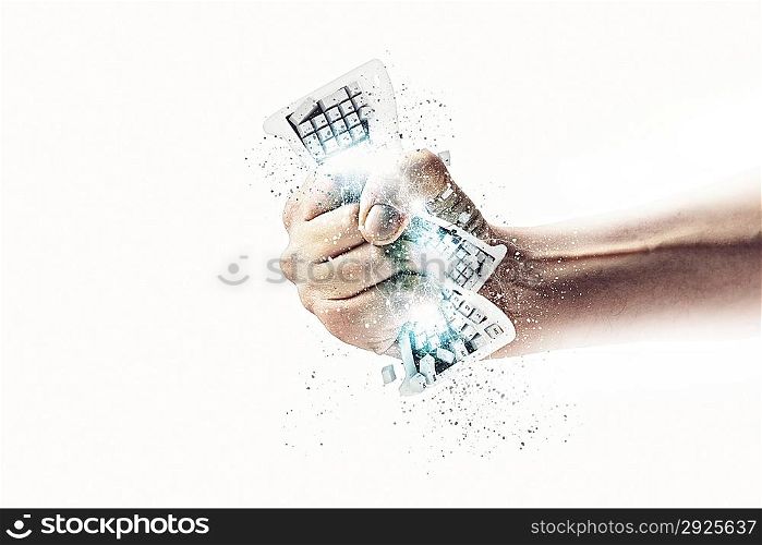 Hand squeezing keyboard