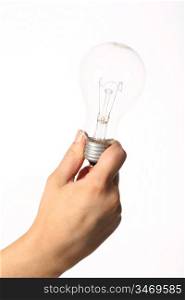 hand take bulb idea in fingers