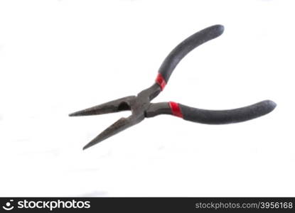 Hand tools on white background. pliers isolated on a white background. Hand tools