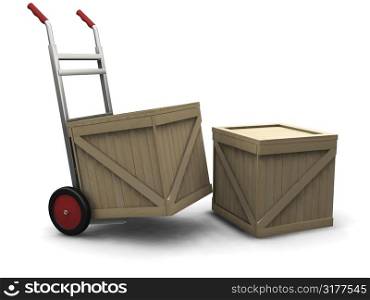 Hand truck with crates