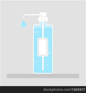 Hand Wash Gel Icon on Grey Background. Medical Sanitizer Symbol. Liquid Soap with Pumping from Bottle for Disinfection. Plastic Dispenser. Cleanser for Hygiene.. Hand Wash Gel Icon. Medical Sanitizer Symbol. Liquid Soap for Disinfection. Plastic Dispenser. Cleanser for Hygiene.