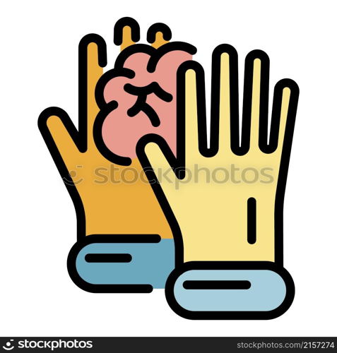 Hand wash icon. Outline hand wash vector icon color flat isolated. Hand wash icon color outline vector