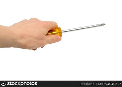 Hand with Crosstip screwdriver