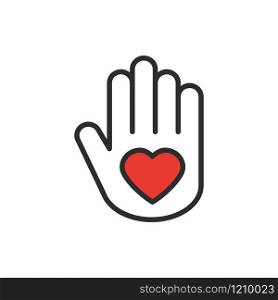 Hand with heart line icon. Love relationship peace charity volunteer help care protection support theme. Peace sign and symbol. Hand with heart line icon. Love relationship peace charity volunteer help care protection support theme. Peace sign and symbol.