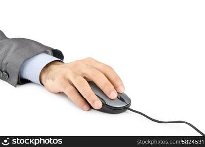 Hand working with computer mouse