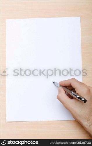 Hand writing a letter