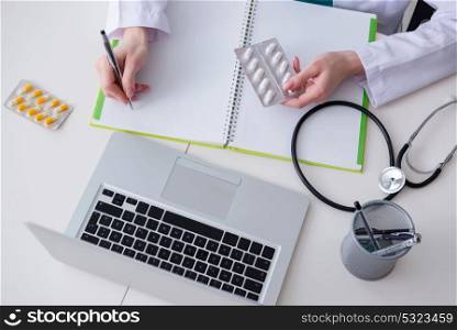Hand writing medical prescription in computer