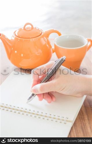 Hand writing on green read note paper, stock photo