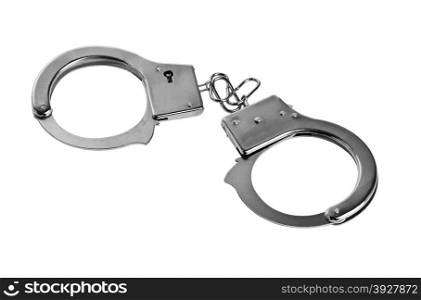 handcuffs isolated in white. with clipping path