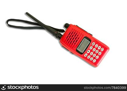 Handheld Tranceiver Red Color isolate on white