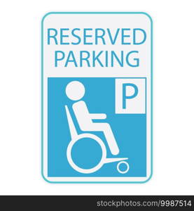 Handicap or wheelchair person icon, sign reserved parking.. Handicap or wheelchair person icon, sign reserved parking
