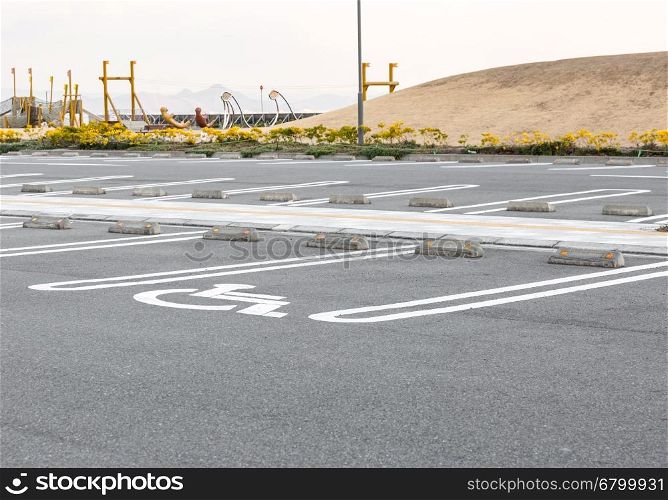 Handicapped Parking Spaces in commercial parking lot