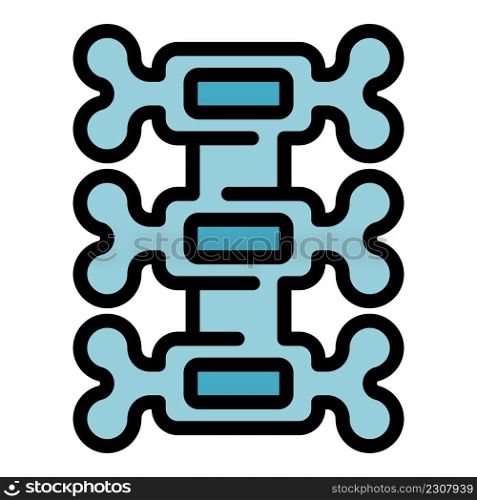 Handicapped spine icon. Outline handicapped spine vector icon color flat isolated. Handicapped spine icon color outline vector