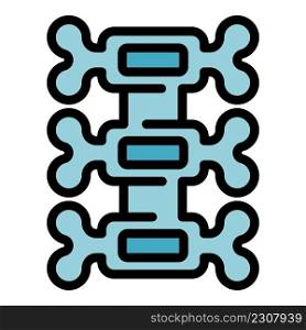 Handicapped spine icon. Outline handicapped spine vector icon color flat isolated. Handicapped spine icon color outline vector