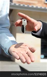 Handing over house keys