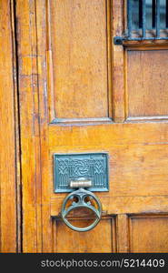 handle in london antique brown door rusty brass nail and light