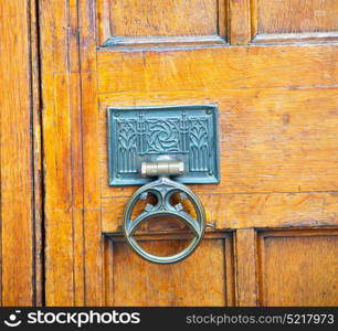 handle in london antique brown door rusty brass nail and light