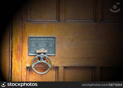 handle in london antique brown door rusty brass nail and light