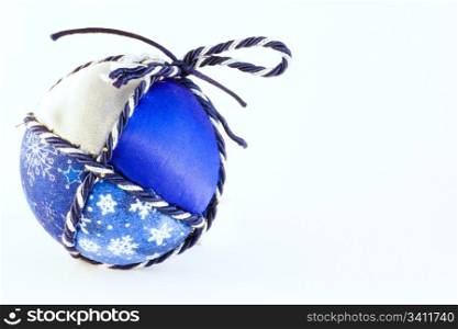 Handmade Christmas balls, Italian tradition, made of fabric and cord