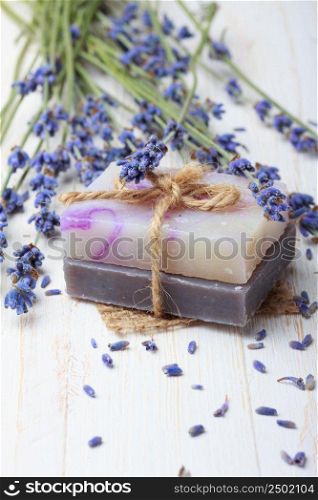 Handmade soap with lavender