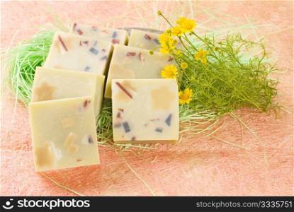 handmade Soap with littele flower . handmade Soap with littele flower