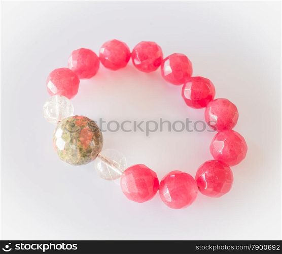 Handmade stone bead created bracelet, stock photo