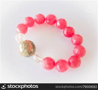 Handmade stone bead created bracelet, stock photo