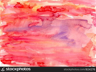 Handmade watercolor pink red background, hand painted background