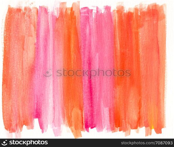 Handmade watercolor red, pink and orange background